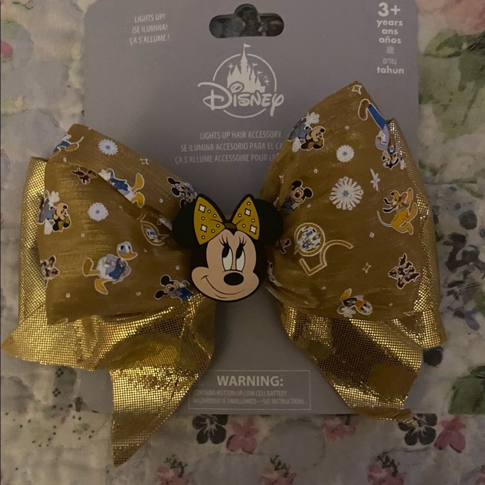 What Disney World 50th anniversary Minnie mouse light up hair bow girls✨